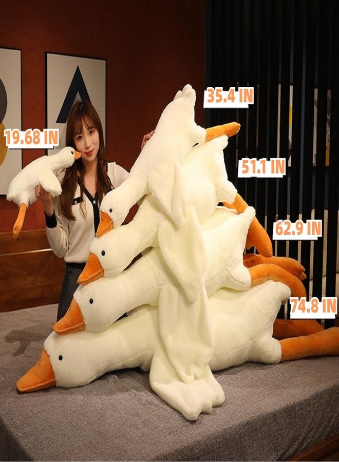 Srutirbo Giant Goose Stuffed Animal, 51.1 Inch Soft Goose Plush Pillow, Cute Duck Plush Toy Swan Plushie Doll Sleeping Hugging Pillows Gift for Girls Boys - Image 2